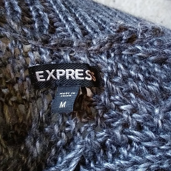 Express wool alpaca blend‎ gray open cardigan - Picture 4 of 11